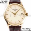 PATEK PHILIPPE Calatrava 5227J YG ZF 1:1 Best Edition White Dial on Brown Leather Strap A324CS - Super Clone Watch | 1:1 Best Version