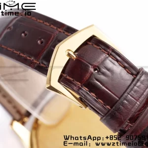 PATEK PHILIPPE Calatrava 5227J YG ZF 1:1 Best Edition White Dial on Brown Leather Strap A324CS - Super Clone Watch | 1:1 Best Version