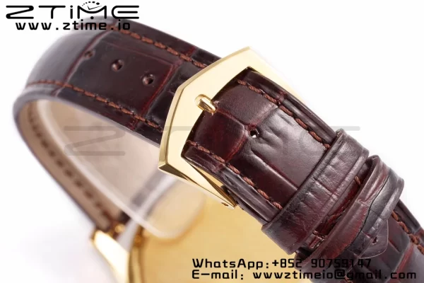 PATEK PHILIPPE Calatrava 5227J YG ZF 1:1 Best Edition White Dial on Brown Leather Strap A324CS - Super Clone Watch | 1:1 Best Version