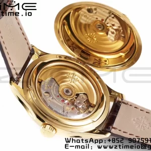 PATEK PHILIPPE Calatrava 5227J YG ZF 1:1 Best Edition White Dial on Brown Leather Strap A324CS - Super Clone Watch | 1:1 Best Version
