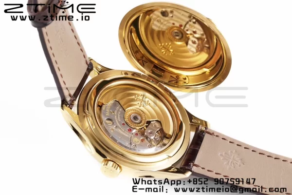 PATEK PHILIPPE Calatrava 5227J YG ZF 1:1 Best Edition White Dial on Brown Leather Strap A324CS - Super Clone Watch | 1:1 Best Version