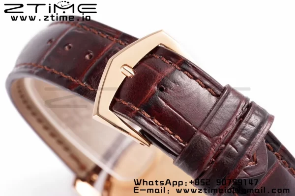 PATEK PHILIPPE Calatrava 5227J RG ZF 1:1 Best Edition White Dial on Brown Leather Strap A324CS - Super Clone Watch | 1:1 Best Version