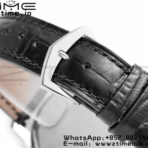 PATEK PHILIPPE Calatrava 5227 SS ZF 1:1 Best Edition Black Dial on Black Leather Strap 324CS - Super Clone Watch | 1:1 Best Version