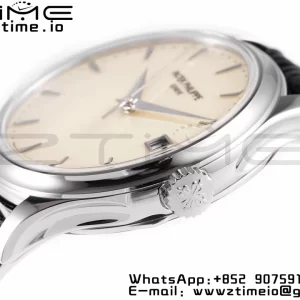 PATEK PHILIPPE Calatrava 5227 SS ZF 1:1 Best Edition White Dial on Black Leather Strap 324CS - Super Clone Watch | 1:1 Best Version