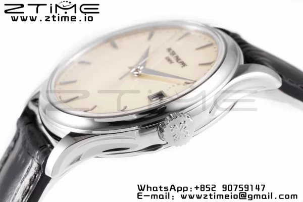 PATEK PHILIPPE Calatrava 5227 SS ZF 1:1 Best Edition White Dial on Black Leather Strap 324CS - Super Clone Watch | 1:1 Best Version