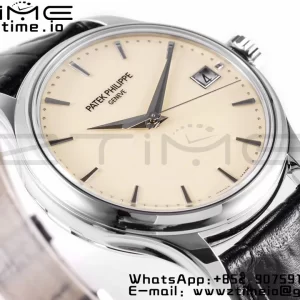PATEK PHILIPPE Calatrava 5227 SS ZF 1:1 Best Edition White Dial on Black Leather Strap 324CS - Super Clone Watch | 1:1 Best Version