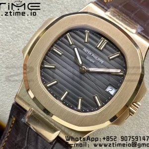 PATEK PHILIPPE Nautilus 5711/1R RG 3KF 1:1 Best Edition Brown Textured Dial on Brown Leather Strap A324 Super Clone V2 - Super Clone Watch | 1:1 Best Version