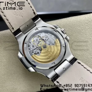 PATEK PHILIPPE Nautilus 5711 SS 3KF 1:1 Best Edition Gray Textured Dial on Black Leather Strap A324 Super Clone V2 - Super Clone Watch | 1:1 Best Version