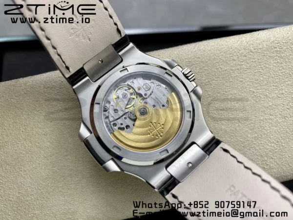 PATEK PHILIPPE Nautilus 5711 SS 3KF 1:1 Best Edition Gray Textured Dial on Black Leather Strap A324 Super Clone V2 - Super Clone Watch | 1:1 Best Version