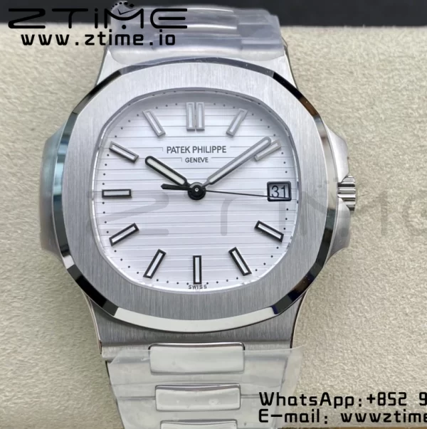 PATEK PHILIPPE Nautilus 5711/1A 3KF 1:1 Best Edition White Textured Dial on SS Bracelet A324 Super Clone V2 - Super Clone Watch | 1:1 Best Version