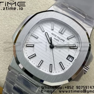 PATEK PHILIPPE Nautilus 5711/1A 3KF 1:1 Best Edition White Textured Dial on SS Bracelet A324 Super Clone V2 - Super Clone Watch | 1:1 Best Version