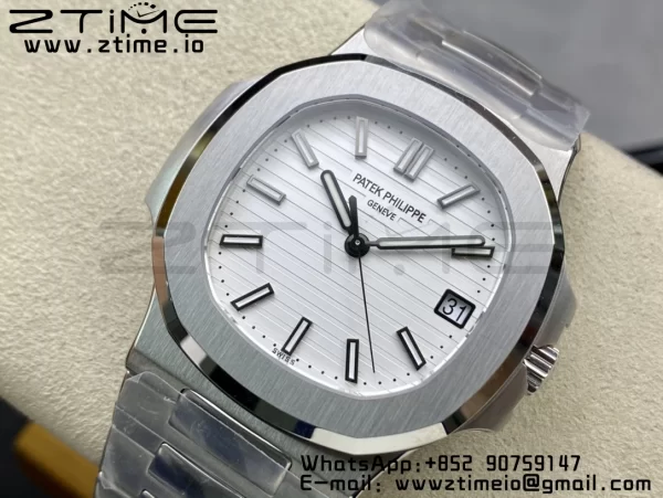 PATEK PHILIPPE Nautilus 5711/1A 3KF 1:1 Best Edition White Textured Dial on SS Bracelet A324 Super Clone V2 - Super Clone Watch | 1:1 Best Version