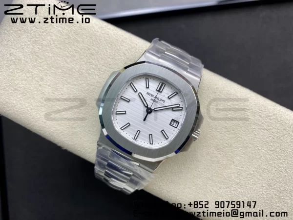 PATEK PHILIPPE Nautilus 5711/1A 3KF 1:1 Best Edition White Textured Dial on SS Bracelet A324 Super Clone V2 - Super Clone Watch | 1:1 Best Version