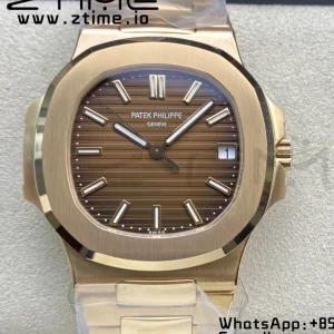 PATEK PHILIPPE Nautilus 5711/1R RG 3KF 1:1 Best Edition Brown Textured Dial on RG Bracelet A324 Super Clone V2 - Super Clone Watch | 1:1 Best Version