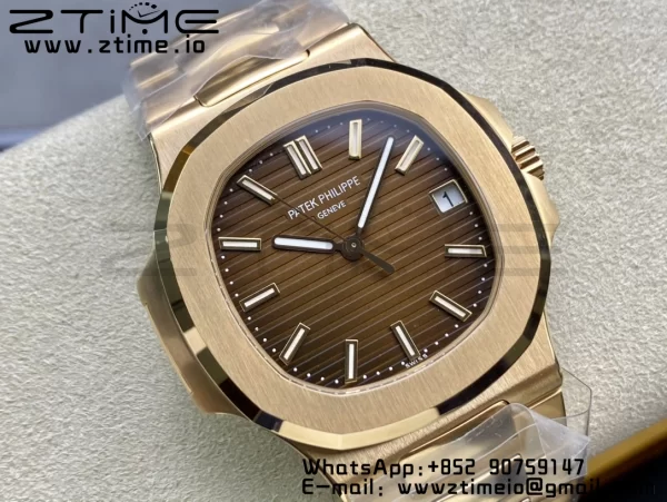 PATEK PHILIPPE Nautilus 5711/1R RG 3KF 1:1 Best Edition Brown Textured Dial on RG Bracelet A324 Super Clone V2 - Super Clone Watch | 1:1 Best Version