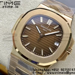 PATEK PHILIPPE Nautilus 5711/1R RG 3KF 1:1 Best Edition Brown Textured Dial on RG Bracelet A324 Super Clone V2 - Super Clone Watch | 1:1 Best Version