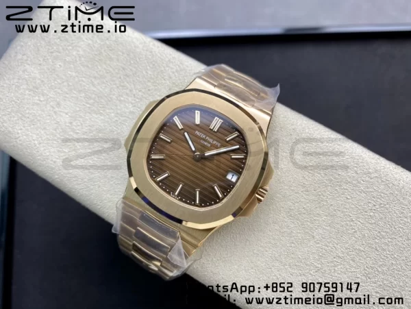 PATEK PHILIPPE Nautilus 5711/1R RG 3KF 1:1 Best Edition Brown Textured Dial on RG Bracelet A324 Super Clone V2 - Super Clone Watch | 1:1 Best Version