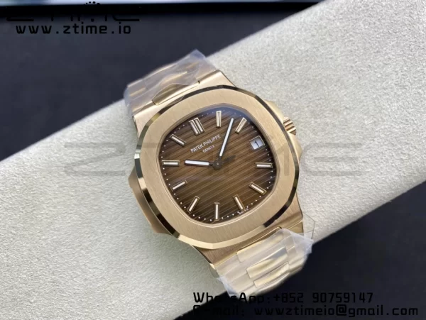PATEK PHILIPPE Nautilus 5711/1R RG 3KF 1:1 Best Edition Brown Textured Dial on RG Bracelet A324 Super Clone V2 - Super Clone Watch | 1:1 Best Version
