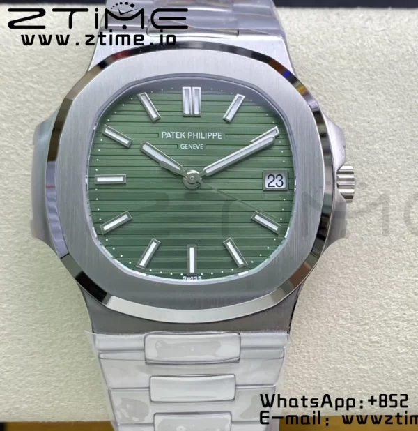 PATEK PHILIPPE Nautilus 5711/1A 3KF 1:1 Best Edition Green Textured Dial on SS Bracelet A324 Super Clone V2 - Super Clone Watch | 1:1 Best Version