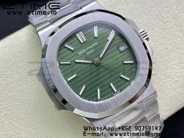 PATEK PHILIPPE Nautilus 5711/1A 3KF 1:1 Best Edition Green Textured Dial on SS Bracelet A324 Super Clone V2 - Super Clone Watch | 1:1 Best Version