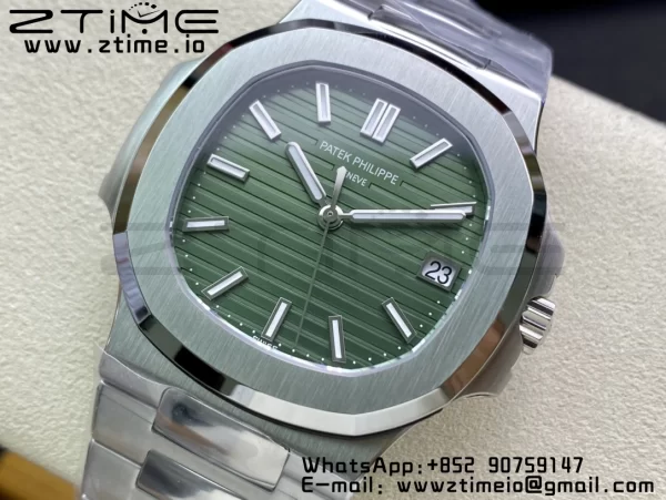 PATEK PHILIPPE Nautilus 5711/1A 3KF 1:1 Best Edition Green Textured Dial on SS Bracelet A324 Super Clone V2 - Super Clone Watch | 1:1 Best Version
