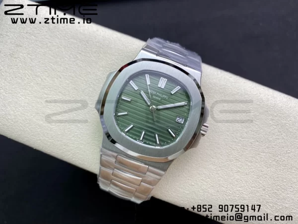PATEK PHILIPPE Nautilus 5711/1A 3KF 1:1 Best Edition Green Textured Dial on SS Bracelet A324 Super Clone V2 - Super Clone Watch | 1:1 Best Version