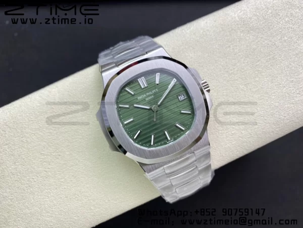 PATEK PHILIPPE Nautilus 5711/1A 3KF 1:1 Best Edition Green Textured Dial on SS Bracelet A324 Super Clone V2 - Super Clone Watch | 1:1 Best Version