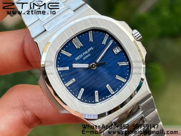 PATEK PHILIPPE Nautilus 5711 3KF 1:1 Best Edition 40th Anniversary Blue Dial on SS Bracelet A324 Super Clone V2 - Super Clone Watch | 1:1 Best Version