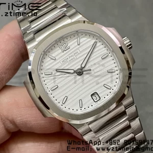 PATEK PHILIPPE Nautilus 7118 Ladies 3KF 1:1 Best Edition White Dial on SS Bracelet A324 Super Clone - Super Clone Watch | 1:1 Best Version