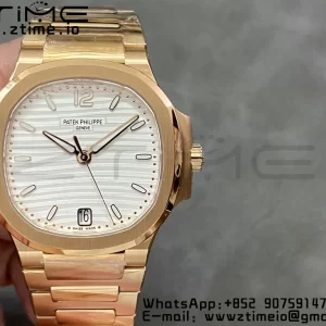 PATEK PHILIPPE Nautilus 7118 Ladies RG 3KF 1:1 Best Edition Lunetta quadrante bianco su bracciale RG A324 Super Clone - Orologio Super Clone | 1:1 Best Version