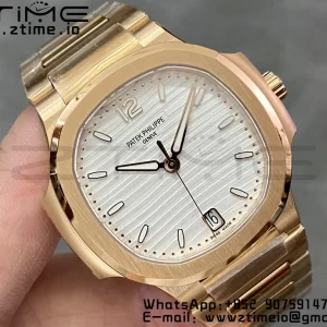 PATEK PHILIPPE Nautilus 7118 Ladies RG 3KF 1:1 Best Edition White Dial  Bezel on RG Bracelet A324 Super Clone - Super Clone Watch | 1:1 Best Version