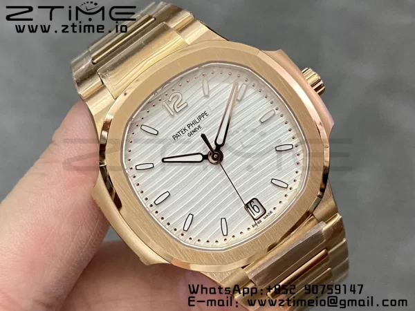 PATEK PHILIPPE Nautilus 7118 Ladies RG 3KF 1:1 Best Edition Lunetta quadrante bianco su bracciale RG A324 Super Clone - Orologio Super Clone | 1:1 Best Version