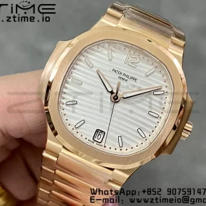 PATEK PHILIPPE Nautilus 7118 Ladies RG 3KF 1:1 Best Edition Lunetta quadrante bianco su bracciale RG A324 Super Clone - Orologio Super Clone | 1:1 Best Version