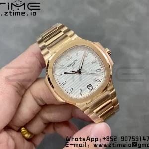 PATEK PHILIPPE Nautilus 7118 Ladies RG 3KF 1:1 Best Edition Lunetta quadrante bianco su bracciale RG A324 Super Clone - Orologio Super Clone | 1:1 Best Version