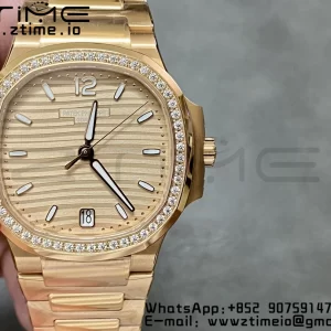 PATEK PHILIPPE Nautilus 7118 Ladies RG 3KF 1:1 Best Edition RG Dial Diamonds Bezel on RG Bracelet A324 Super Clone - Super Clone Watch | 1:1 Best Version