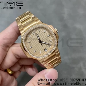 PATEK PHILIPPE Nautilus 7118 Ladies RG 3KF 1:1 Best Edition RG Dial Diamonds Bezel on RG Bracelet A324 Super Clone - Super Clone Watch | 1:1 Best Version