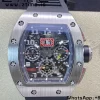 RICHARD MILLERM RM011 SS Chrono KVF 1:1 Best Edition Crystal Dial Black on Black Rubber Strap A7750 V3 - Super Clone Watch | 1:1 Best Version