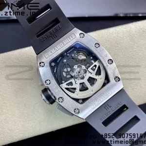 RICHARD MILLERM RM011 SS Chrono KVF 1:1 Best Edition Crystal Dial Black on Black Rubber Strap A7750 V3 - Super Clone Watch | 1:1 Best Version