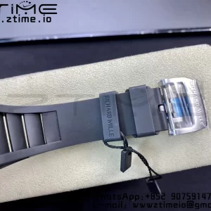 RICHARD MILLERM RM011 SS Chrono KVF 1:1 Best Edition Crystal Dial Black on Black Rubber Strap A7750 V3 - Super Clone Watch | 1:1 Best Version