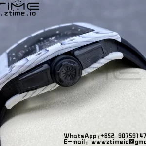 RICHARD MILLERM RM6101 RM61-01 RMF Best Edition Bianco NTPT Fibra di Carbonio Cinturino in Gomma Nera RMUL2 - Orologio Super Clone | 1:1 Miglior Versione