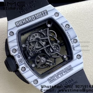 RICHARD MILLERM RM6101 RM61-01 RMF Best Edition Bianco NTPT Fibra di Carbonio Cinturino in Gomma Nera RMUL2 - Orologio Super Clone | 1:1 Miglior Versione