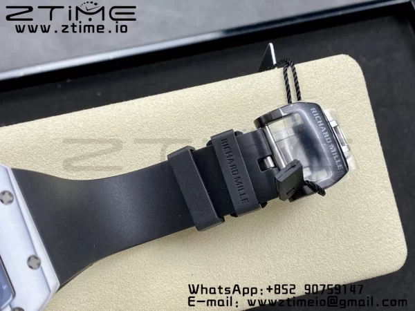 RICHARD MILLERM RM6101 RM61-01 RMF Best Edition Bianco NTPT Fibra di Carbonio Cinturino in Gomma Nera RMUL2 - Orologio Super Clone | 1:1 Miglior Versione