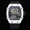 Richard Mille RM027-02 RM2702 Nadal Real Tourbillon RMF Best Edition White Forge Carbon Black Inner Bezel on Black Nylon Strap - Super Clone Watch | 1:1 Best Version