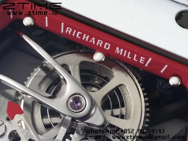 Richard Mille RM027-02 RM2702 Nadal Real Tourbillon RMF Best Edition White Forge Carbon Red Inner Bezel on Red Nylon Strap - Super Clone Watch | 1:1 Nejlepší verze