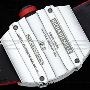 Richard Mille RM027-02 RM2702 Nadal Real Tourbillon RMF Best Edition White Forge Carbon Red Inner Bezel on Red Nylon Strap - Super Clone Watch | 1:1 Nejlepší verze