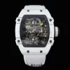 Richard Mille RM027-02 RM2702 Nadal Real Tourbillon RMF Best Edition White Forge Carbon Black Inner Bezel on White Nylon Strap - Super Clone Watch | 1:1 Best Version