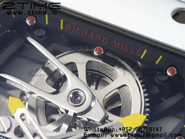 Richard Mille RM027-02 RM2702 Nadal Real Tourbillon RMF Best Edition Bianco Forge Carbon Black Lunetta interna su cinturino in nylon blu - Orologio Super Clone | 1:1 Best Version