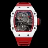 リシャール・ミル RM027-02 RM2702 ナダル リアル・トゥールビヨン RMF ベスト・エディション レッドラバーストラップ ホワイトフォージカーボン レッドインナーベゼル - スーパークローンウォッチ｜1:1 ベストバージョン