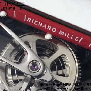 Richard Mille RM027-02 RM2702 Nadal Real Tourbillon RMF Best Edition Bianco Fucina Carbonio Lunetta interna rossa su cinturino in gomma rossa - Orologio Super Clone | 1:1 Miglior Versione
