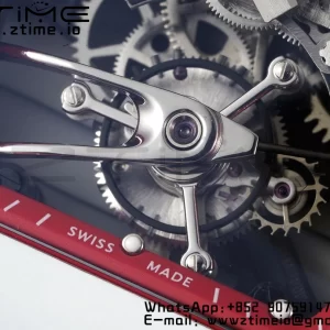 Richard Mille RM027-02 RM2702 Nadal Real Tourbillon RMF Best Edition Bianco Fucina Carbonio Lunetta interna rossa su cinturino in gomma rossa - Orologio Super Clone | 1:1 Miglior Versione